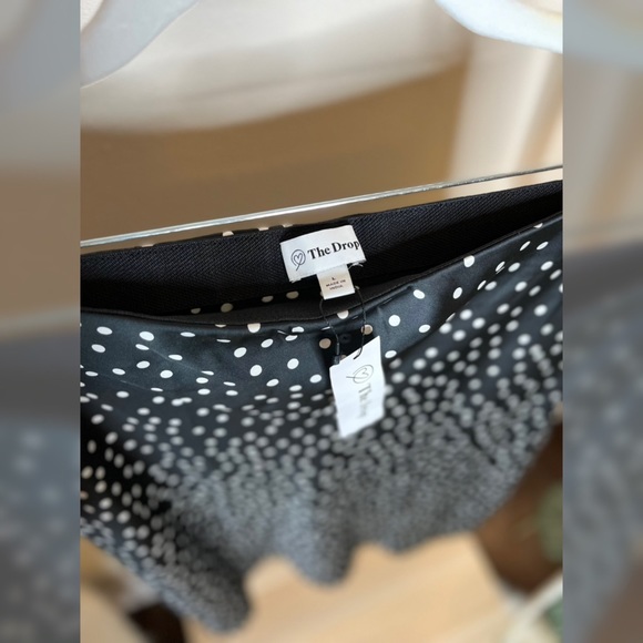 The Drop Women’s Silky Slip B&W Polka Dot Midi Skirt - Size Large - Picture 5 of 8